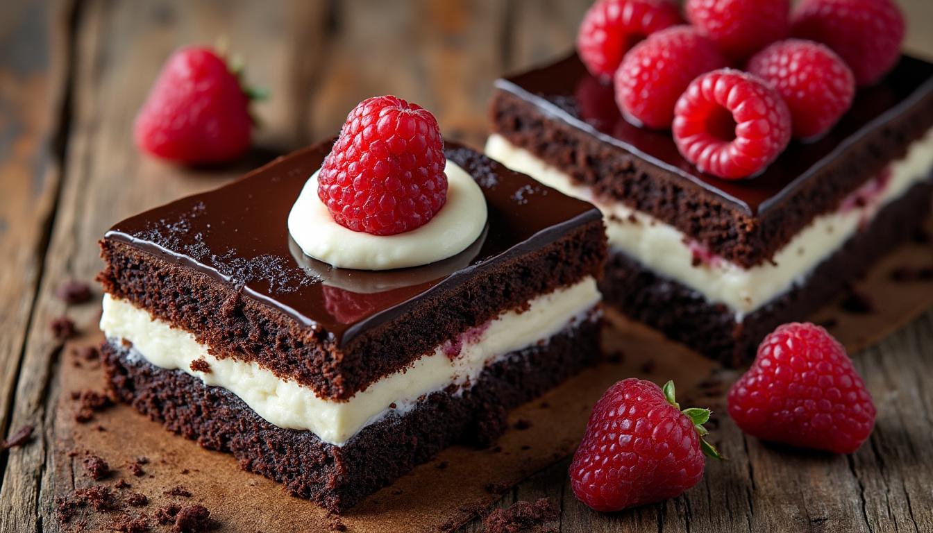 découvrez notre recette facile de gâteau au chocolat aux framboises, avec des variantes au mascarpone, sans gluten et au chocolat blanc, pour régaler tous les palais.
