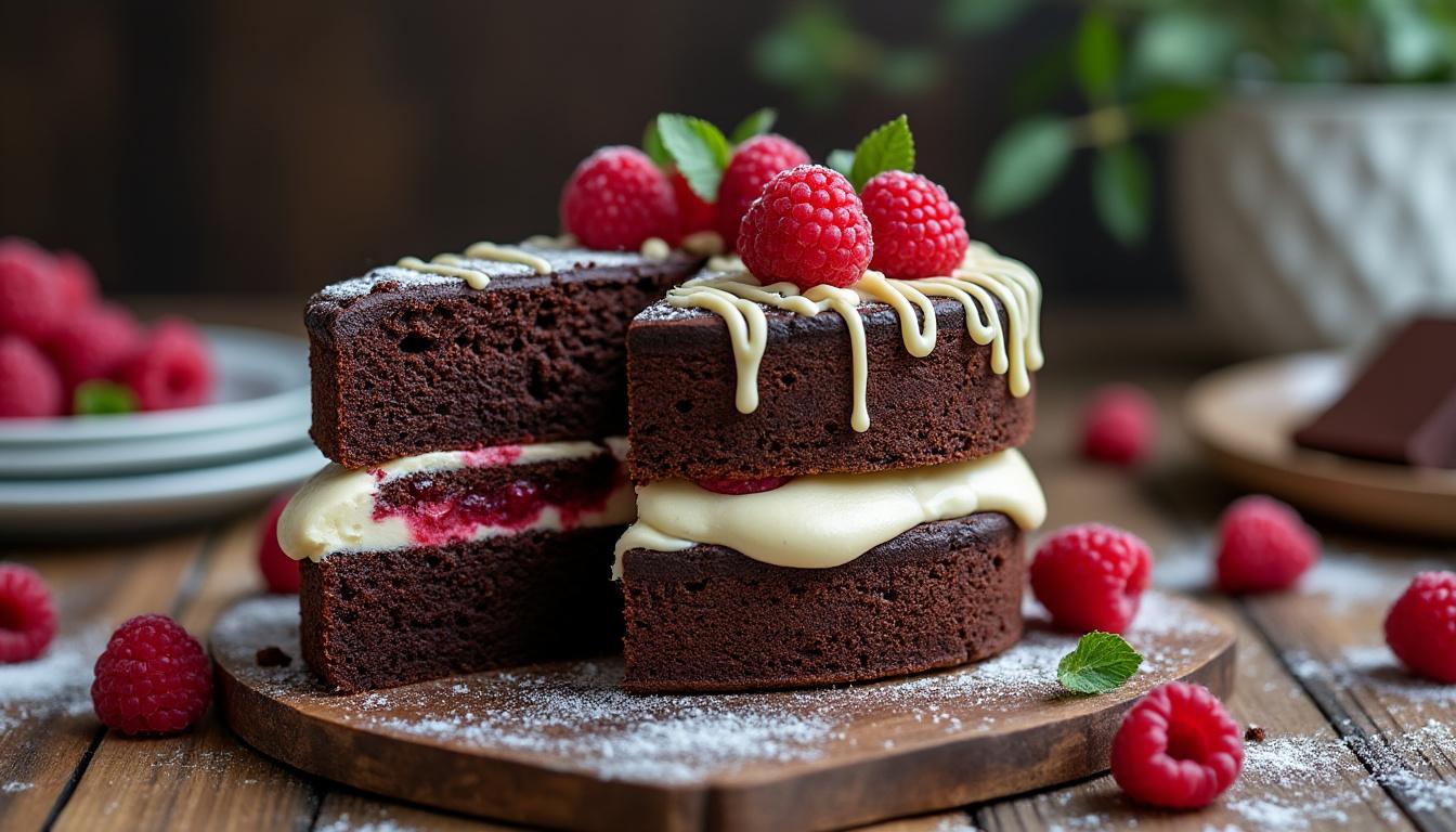 découvrez une recette facile de gâteau au chocolat aux framboises avec des variantes gourmandes : mascarpone, sans gluten et chocolat blanc. parfait pour toutes les envies sucrées !