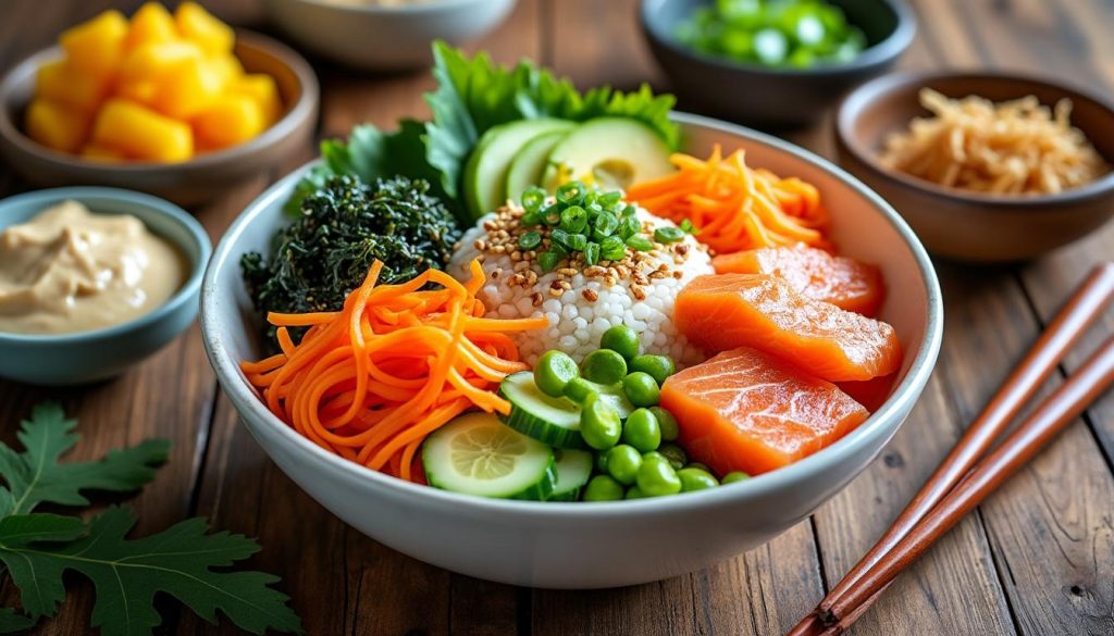 découvrez notre recette de poke bowl au saumon avec des idées d’ingrédients frais et des variantes simples à préparer pour un repas sain et gourmand.