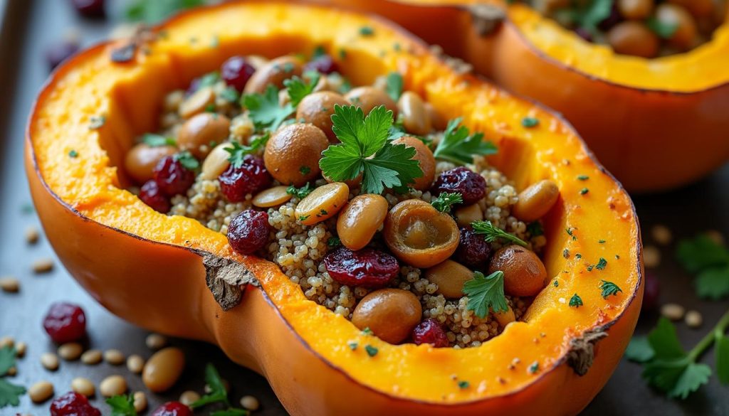 découvrez notre recette de potimarron farci au four avec des idées de garnitures originales et des astuces de cuisson pour un plat savoureux et facile à réaliser.