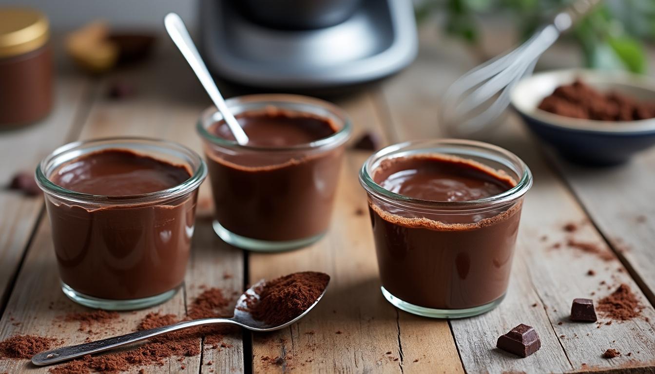 découvrez notre recette gourmande de crème au chocolat réalisée au thermomix, plus savoureuse que la danette, avec des astuces pour un dessert parfait.