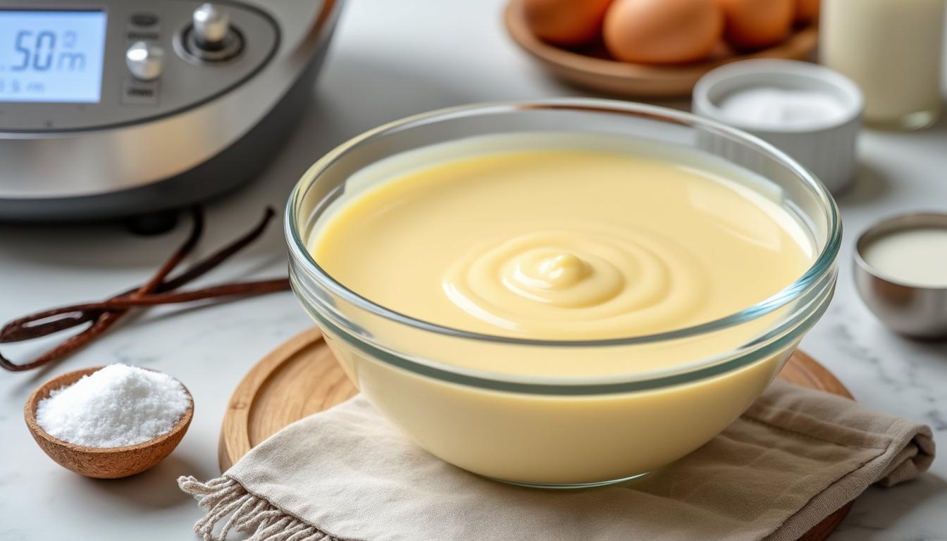 découvrez nos astuces pour réussir une crème pâtissière parfaite avec votre thermomix, sans grumeaux et à la texture onctueuse, idéale pour toutes vos pâtisseries.