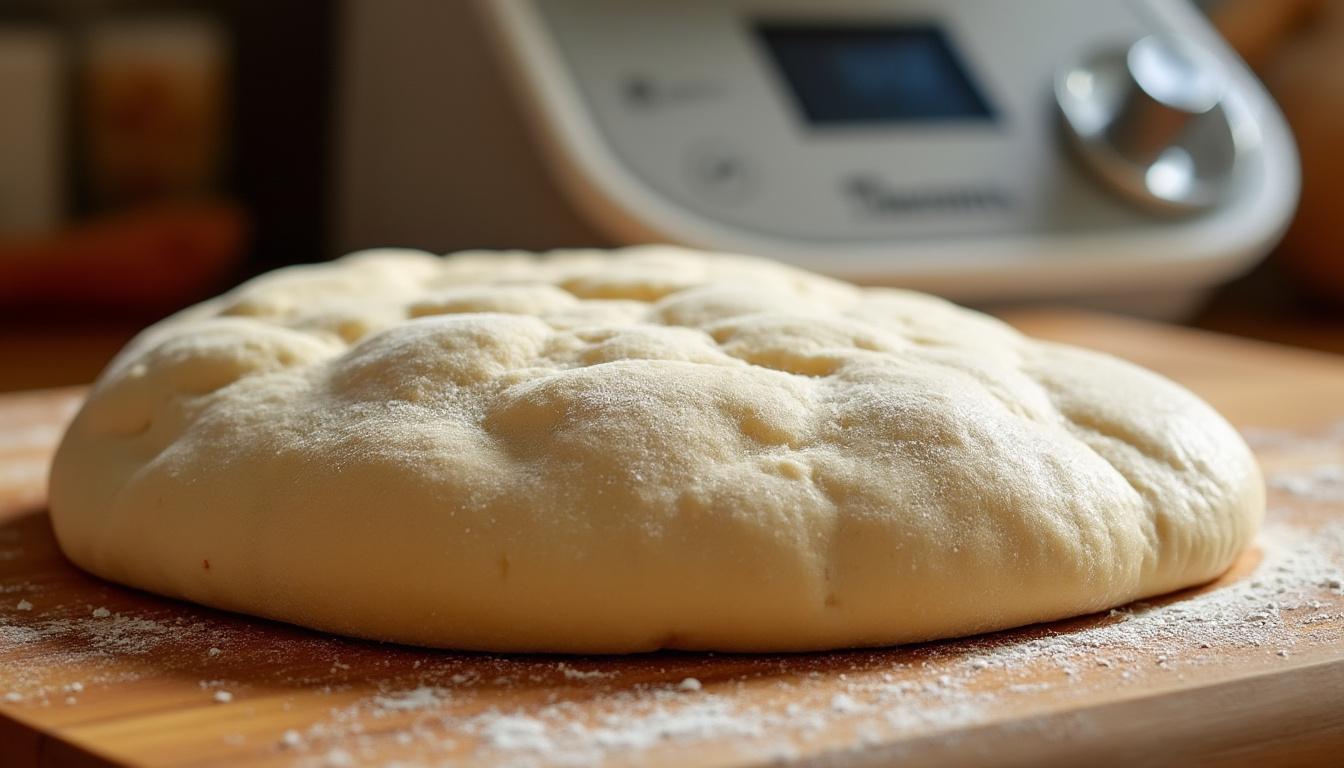 découvrez notre recette facile et rapide pour préparer une pâte à pizza moelleuse avec votre thermomix, accompagnée d'un mode d'emploi détaillé pas à pas.