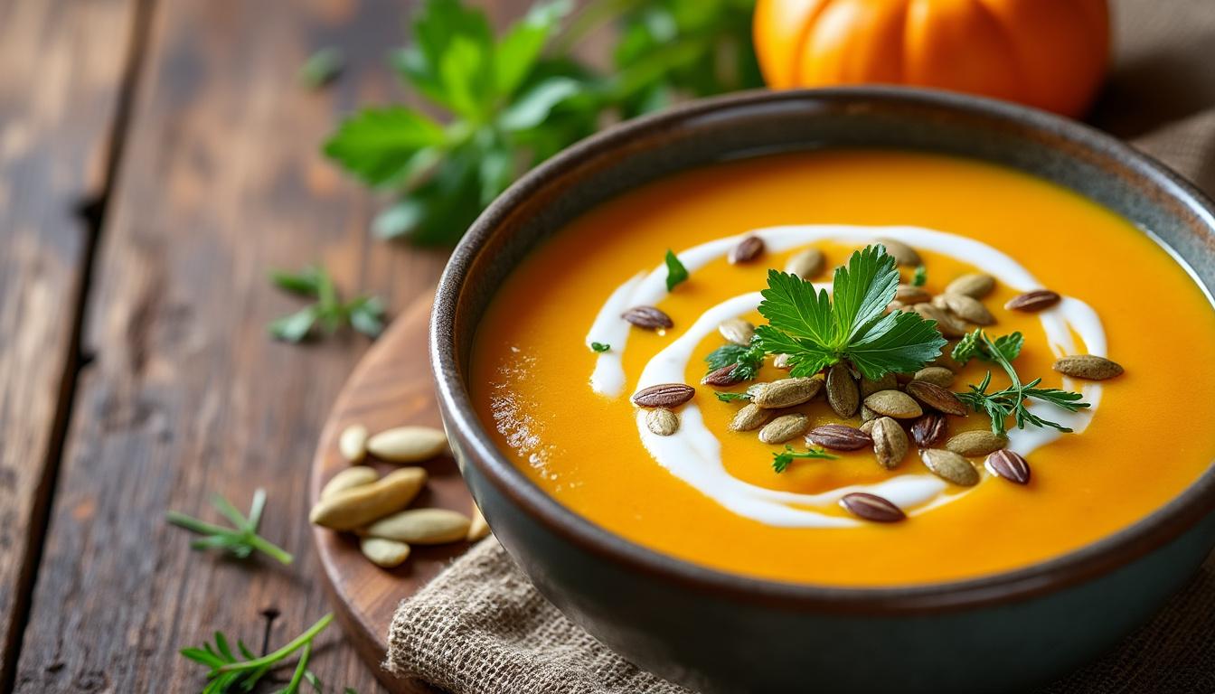 découvrez notre recette crémeuse de soupe butternut au thermomix, accompagnée de variantes originales pour régaler toute la famille facilement et rapidement.