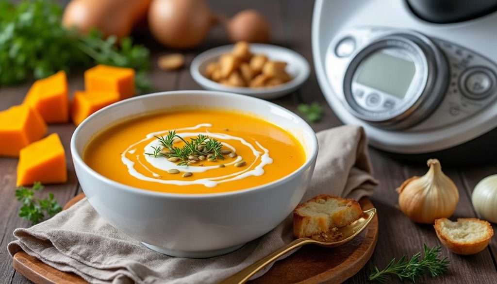 découvrez notre recette facile et rapide de velouté de butternut au thermomix, crémeux et savoureux, avec des variations gourmandes pour régaler toute la famille.