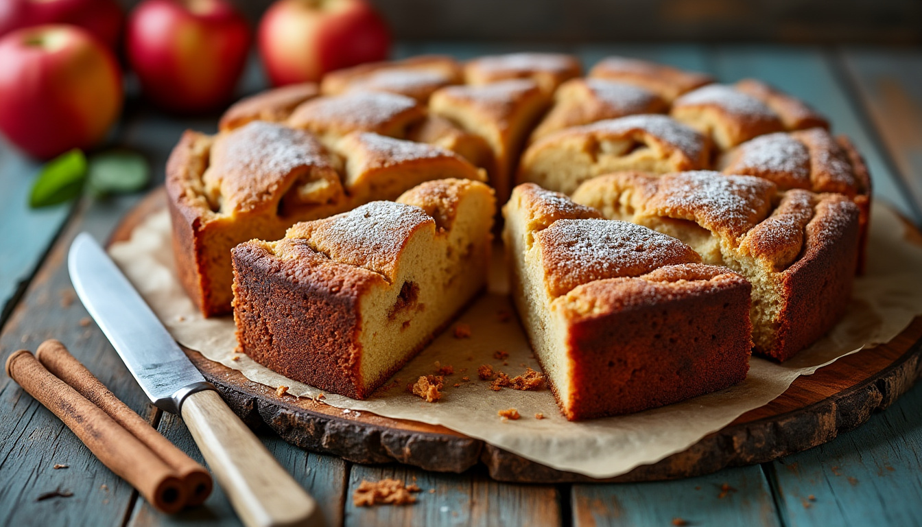 découvrez notre recette facile et rapide de gâteau moelleux aux pommes et à la cannelle, un dessert fondant et parfumé qui ravira toute la famille.