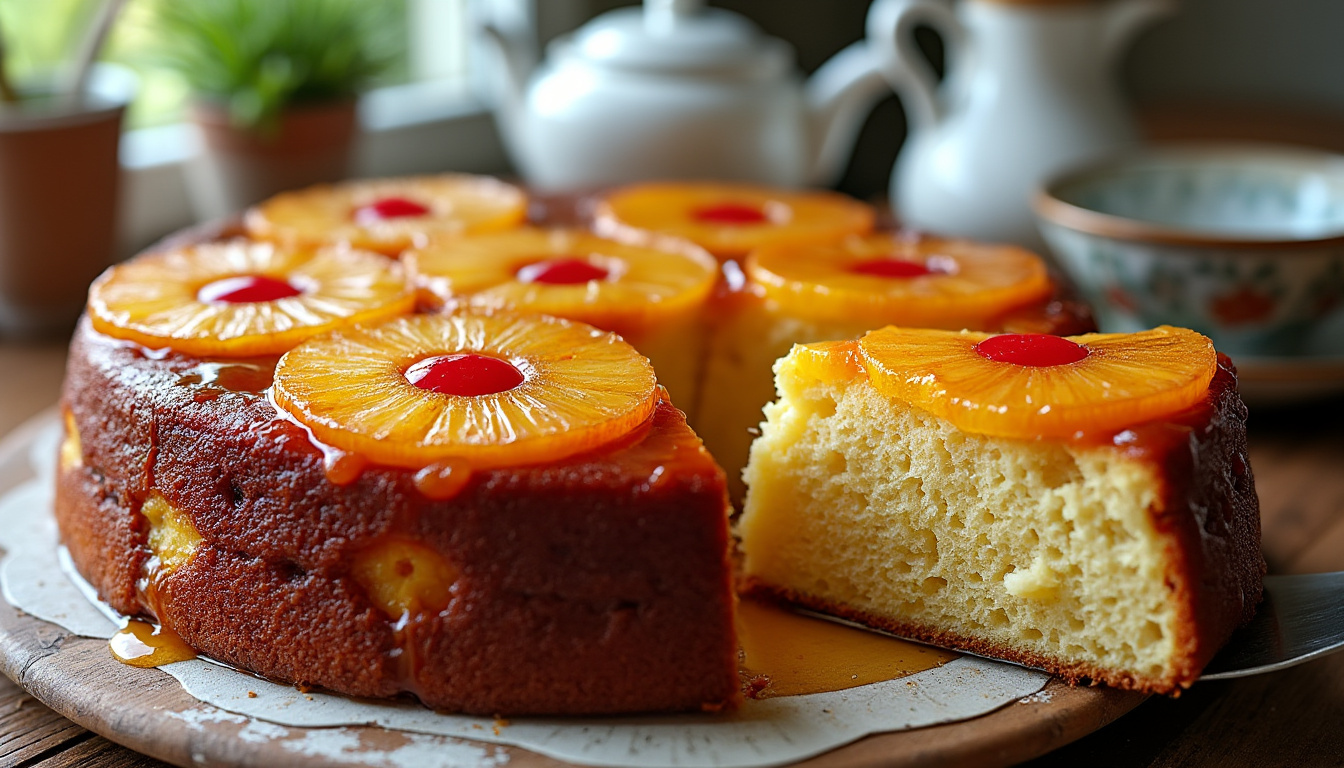 découvrez la recette facile et rapide du gâteau à l'ananas moelleux, façon renversé, fondant et délicieux. parfait pour toutes les occasions gourmandes !