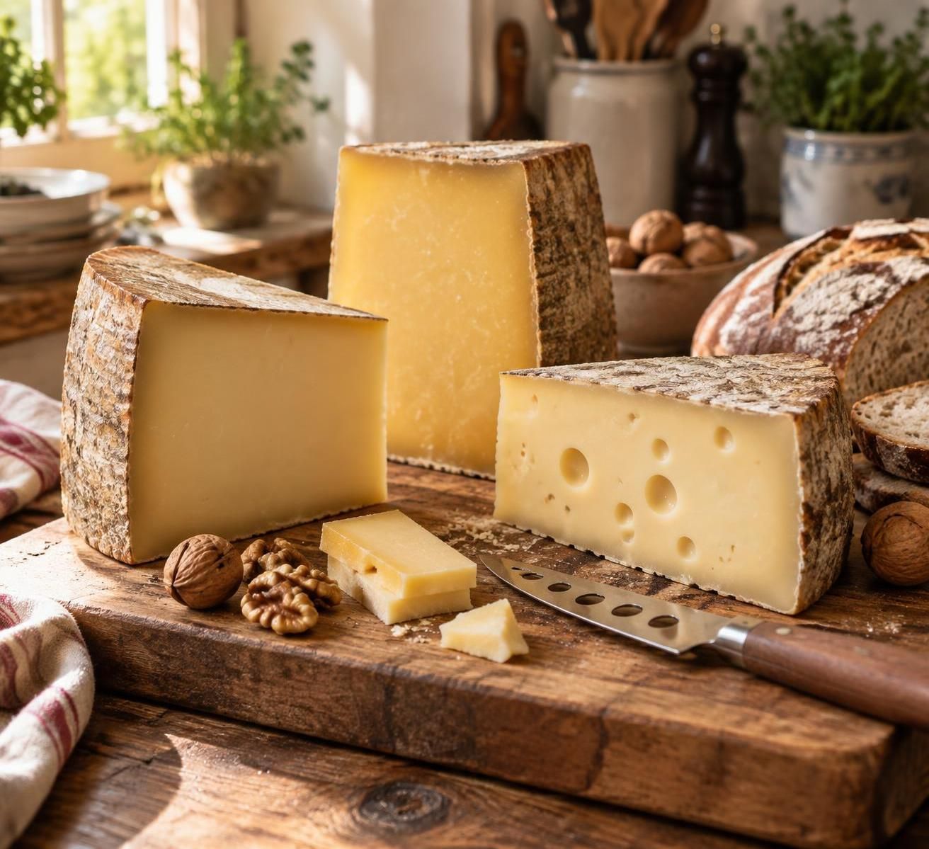 comté, beaufort, gruyère : apprenez à reconnaître ces fromages à pâte pressée cuite et à les cuisiner dans de savoureuses recettes.