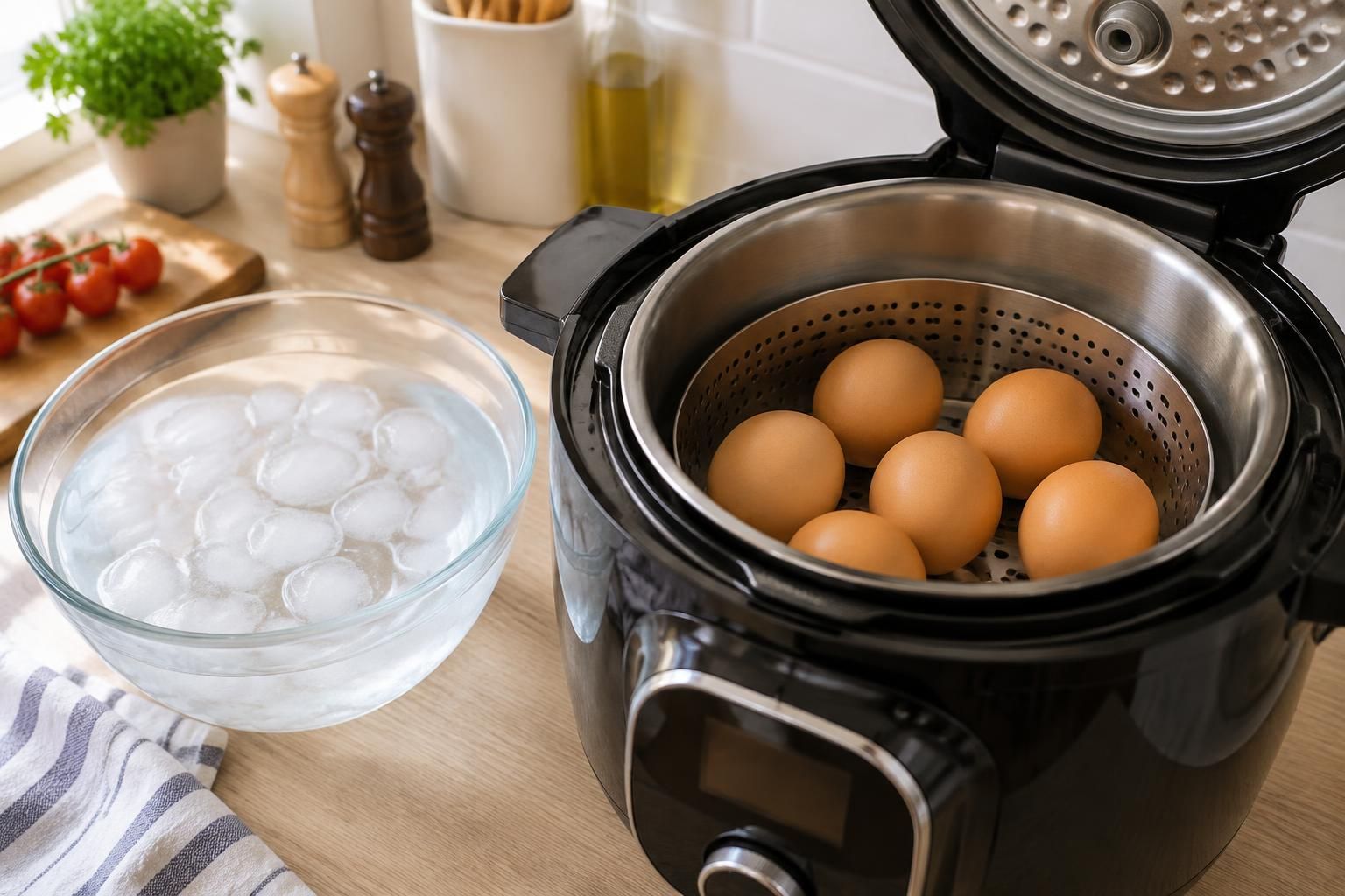 découvrez le temps de cuisson des œufs durs au cookeo et la méthode simple au panier vapeur pour obtenir des œufs cuits à votre goût.